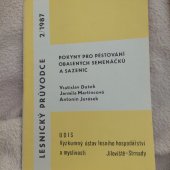 kniha Pokyny pro pěstování obalených semenáčků a sazenic, Výzkum. ústav lesního hosp. a myslivosti 1987