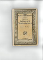 kniha Einführung in die Relativitätstheorie, Druck und Verlag von B. G. Teubner 1920