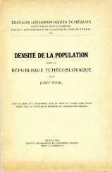 kniha Densité de la population dans la république Tchécoslovaque, Institut géographique de l'université Charles 1931