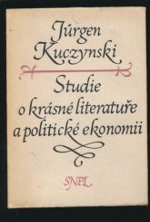 kniha Studie o krásné literatuře a politické ekonomii, SNPL 1956