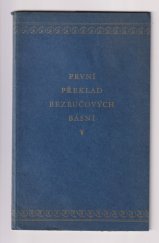 kniha První překlad Bezručových básní, J. Nováček 1927