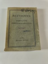 kniha Beethoven, Samtliche Streichquartette Band I: Op. 18, Edition Peters 1900