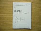 kniha Metody řešení obyčejných diferenciálních rovnic, Masarykova univerzita, Přírodovědecká fakulta 1998