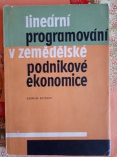 kniha Lineární programování v zemědělské podnikové ekonomice, SZN 1967