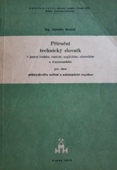 kniha Příruční technický slovník v jazyce českém, ruském, angl., německém a francouzském pro obor průmyslového měření a automatické regulace, Regula 1955