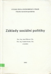 kniha Základy sociální politiky, Vysoká škola ekonomická 1993