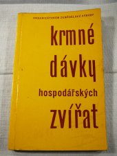 kniha Krmné dávky hospodářských zvířat, SZN 1967