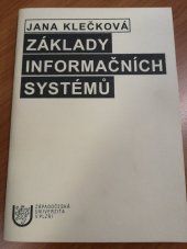 kniha Základy informačních systémů, Západočeská univerzita, Ekonomická fakulta 1999