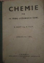 kniha Chemie pro IV. třídu středních škol, R. Promberger 1946