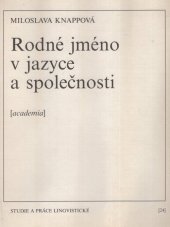 kniha Rodné jméno v jazyce a společnosti, Academia 1989