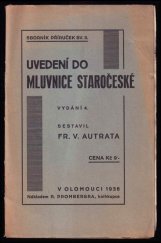 kniha Uvedení do mluvnice staročeské, R. Promberger 1936