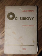 kniha Oči Siriovy poetická trilogie, A. Píša 1936