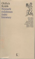 kniha Nejstarší rodokmen české literatury, Československý spisovatel 1971