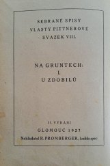 kniha Na gruntech. U Zdobilů, R. Promberger 1927