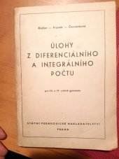 kniha Úlohy z diferenciálního a integrálního počtu pro 3. a 4. ročník gymnasia, SPN 1974
