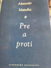 kniha Pro a proti Problémy a profily, Československý spisovatel 1959