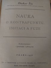 kniha Nauka o kontrapunktu, imitaci a fuze, Fr. A. Urbánek 1936