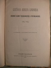 kniha Gustava Adolfa Lindnera Drobné články paedagogické a psychologické (1863-1884), Fr. Bayer 1885