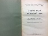 kniha Stručný nástin anorganické chemie, Ministerstvo zemědělství 1921