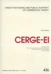 kniha Credit rationing and public support of commercial credit, CERGE-EI 2011