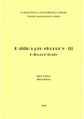 kniha Ruština pro ekonomy III odborné texty, Vysoká škola ekonomická 1998