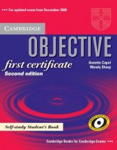 kniha Objective first certificate Self-Study Student's Book - Second Edition, Cambridge University Press 2008