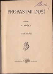 kniha Propastmi duší, F. Topič 1911