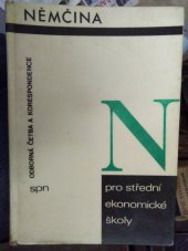 kniha Němčina pro střední ekonomické školy Odborná četba a korespondence, SPN 1970