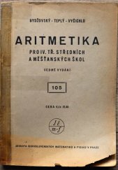 kniha Aritmetika pro IV. třídu středních a měšťanských škol, Jednota československých matematiků a fysiků 1948