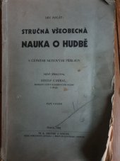 kniha Stručná všeobecná nauka o hudbě s četnými notovými příklady, Fr. A. Urbánek 1938