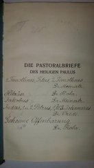 kniha Die Pastoralbriefe des heiligen Paulus, Hermann Walther, Verlagsbuchhandlung, G. M. B. H. 1913