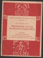 kniha Přetěžování žactva na školách národních, Státní nakladatelství 1928