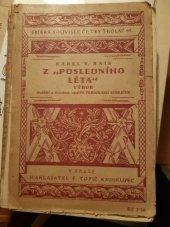 kniha Z "Posledního léta" výbor, F. Topič 1928