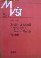 kniha Stabilita řešení obyčejných diferenciálních rovnic vysokošk. příručka pro vys. školy techn. směru, SNTL 1983