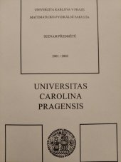 kniha Seznam předmětů Matematicko-fyzikální fakulty 2001-2002, Matfyzpress 2001