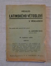 kniha Přehled latinského větosloví v příkladech, I.L. Kober 1947