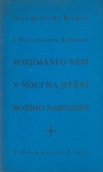 kniha Rozjímání o nebi v noci na jitřní božího narození, Lidové závody tiskařské a nakladatelské 1931