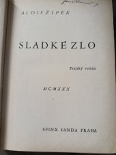 kniha Sladké zlo pražský román, Sfinx, Bohumil Janda 1930
