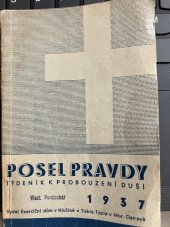 kniha Posel pravdy Tydenik pro probouzeni duší,   1937