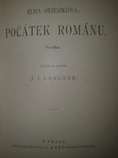 kniha Počátek románu povídka, J. Otto 1896