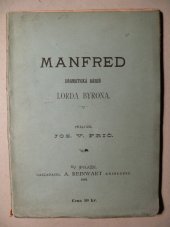 kniha Manfred dramatická báseň lorda Byrona, A. Reinwart 1882