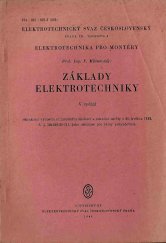 kniha Základy elektrotechniky [Elektrotechnika pro montéry], Elektrotechnický svaz československý 1946