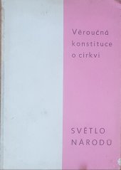 kniha Světlo národů Věroučná konstituce o církvi, Pastorační rada v Brně 1968