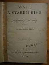 kniha Život ve starém Římě, Jednota českých filologů 1939