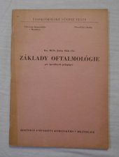 kniha Základy oftalmológie pre špeciálnych pedagógov, Univerzita Komenského v Bratislave 1971