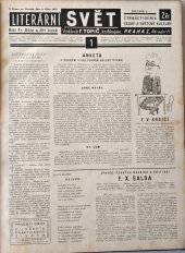 kniha Literární svět - čtrnáctideník české a světové literatury svázaný ročník I. (1927 - 1928), F. Topič 1927