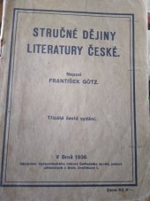 kniha Stručné dějiny literatury české, Vydavatelský odbor Ústředního spolku jednot učitelských 1936