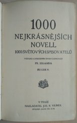 kniha 1000 nejkrásnějších novell 1000 světových spisovatelů. Sv. 31, Jos. R. Vilímek 1912