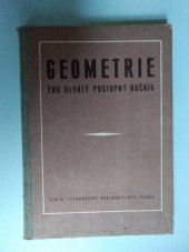 kniha Geometrie Pro devátý postup. ročník škol všeobec. vzdělávacích, SPN 1956