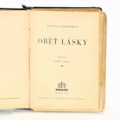 kniha Oběť lásky, B. Procházka 1929